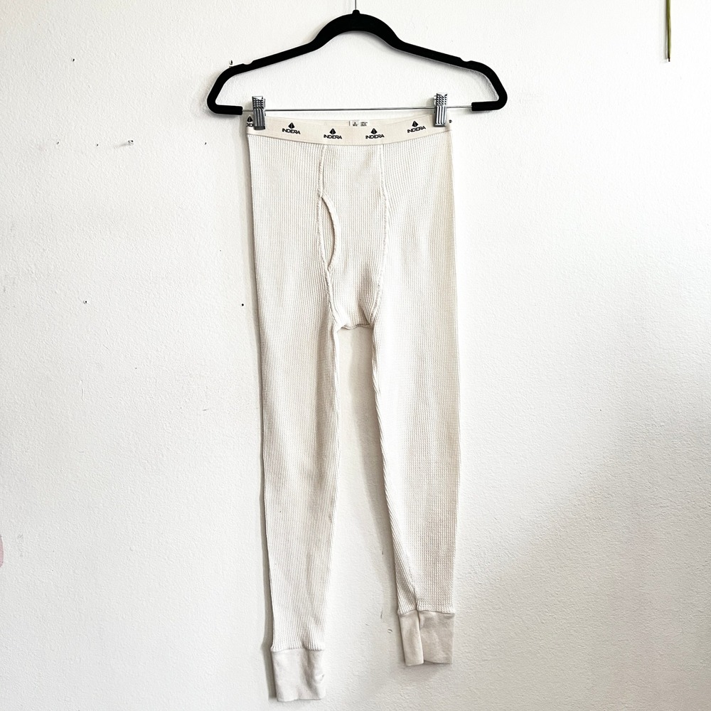 Indera‎ Thermal Base Layer Pants Cream Cotton Thermal Leggings Long Johns Small